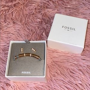 Fossil earrings and bracelet